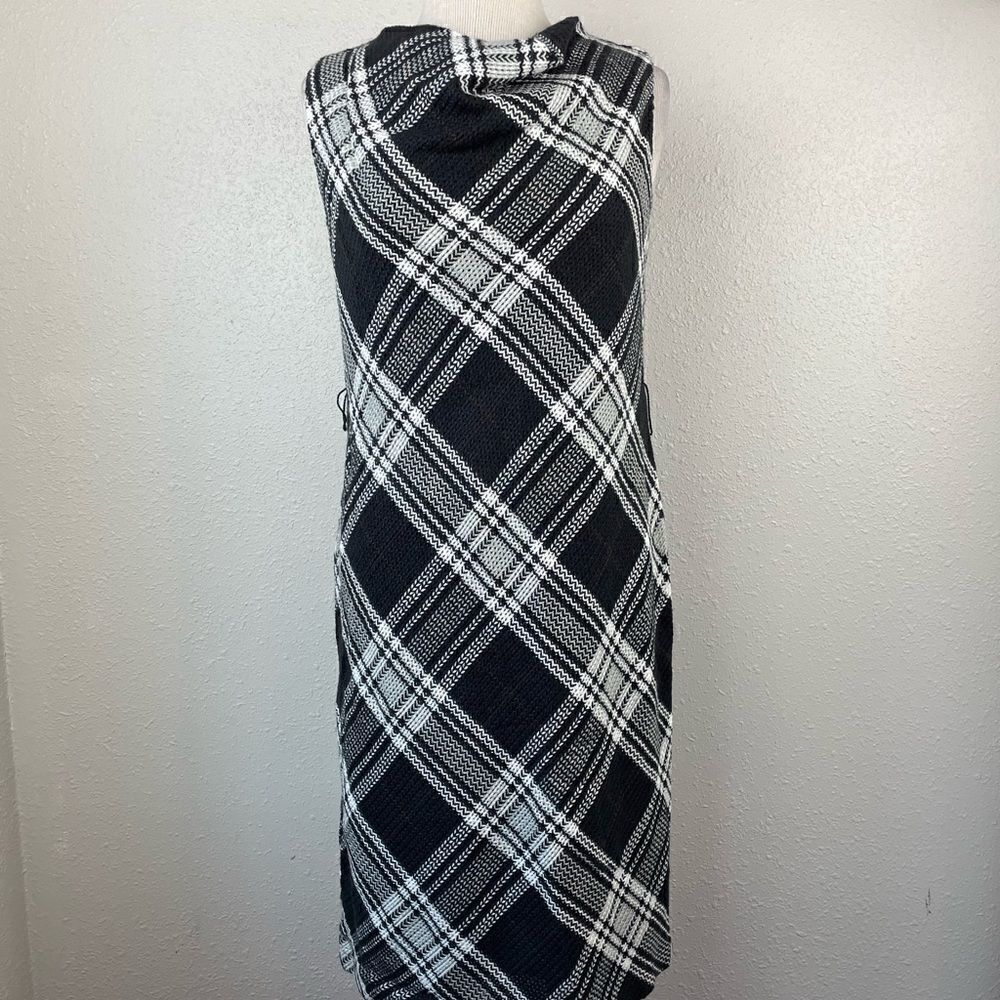 Pre-Owed Ellen Tracy Midi Cowl Neck Sleeveless Dress Size 12